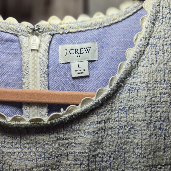 J.Crew Textured Cream And Periwinkle Sleeveless Tank Top Womens Large - Picture 6 of 6